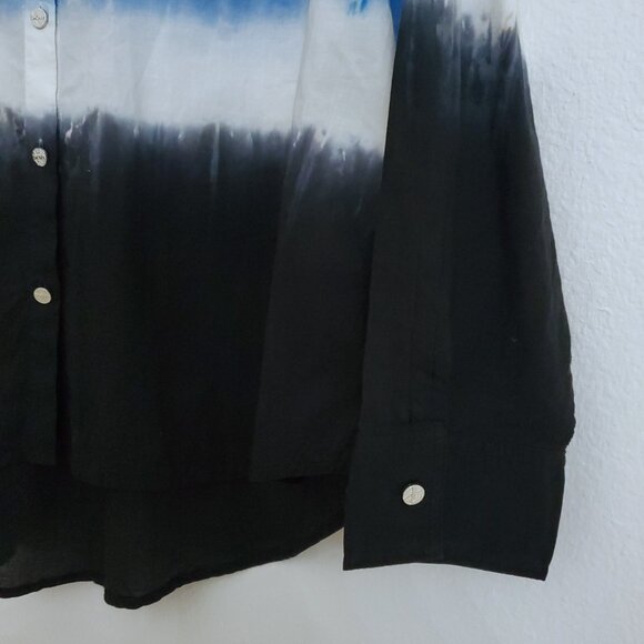 DKNY Women's Long-Sleeve Tie Dye Button-Front Shirt Size Large - Picture 4 of 12